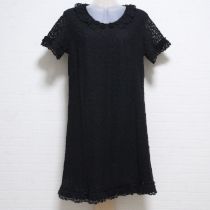 黒花モチーフ付きレースチュニック【11号】