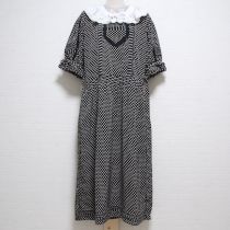 黒水玉ポリワンピース