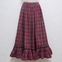 赤×グリーンチェックスカート
