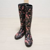 黒薔薇柄レインシューズ