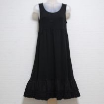 黒ローンフリル使いカットソーチュニック