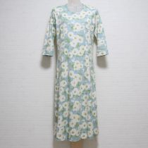 ブルーグレーいぬい薔薇カットソーワンピース