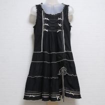 黒サテンリボン使いローンチュニック