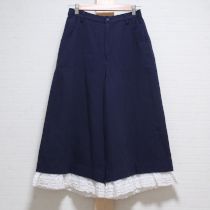 紺裾ピコフリル使いワイドパンツ【4(11号)】