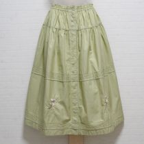 薄荷系しろたんぽぽ刺繍スカート