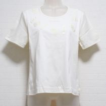 オフ白ロゴパッチTシャツ【M】
