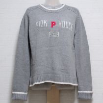 グレー【P】刺繍ロゴニット