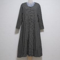 黒水玉カットソーワンピース