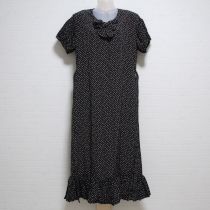 黒カラフルドットポリワンピース