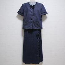 紺グログラン使いデニムスーツ【L】
