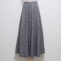グレー系チェックソフトプリーツスカート【L】