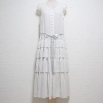 白×グレードット段々ワンピース