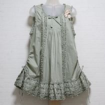 薄荷桜モチーフコサージュ付きローンチュニック