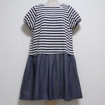 紺ボーダーコンビワンピース