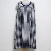 黒チェックリバーシブルガーゼチュニックワンピース