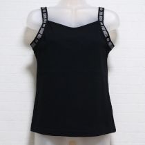 黒ロゴ入りカットソーキャミソール【L】