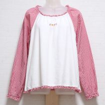 赤系マーガレット刺繍カットソー【4(L)】
