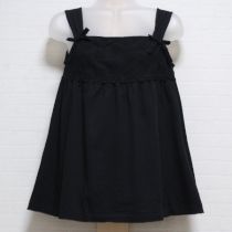 黒花柄チュール使いカットソーキャミソール