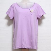 パープルくま刺繍Tシャツ
