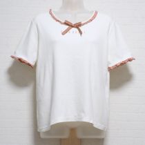 生成チェックフリルTシャツ【L】