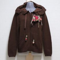 茶苺モチーフニットパーカー