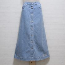 ブリーチロゴ刺繍ストレッチデニムスカート【4(L)】