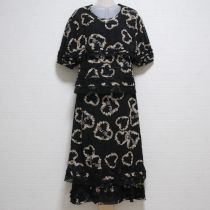 黒ハートリースシフォン3点セット
