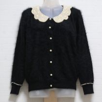 黒パール使いアンゴラカーディガン