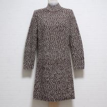 茶系ミックスニットワンピース
