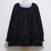 黒段々フリルローンチュニック