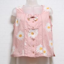 ピンクマーガレットノースリブラウス