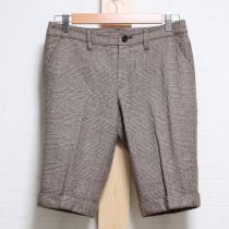 茶系グレンチェックハーフパンツ【M】