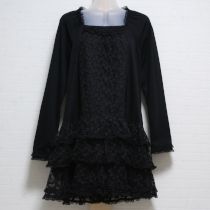 黒小花刺繍チュールカットソーチュニック