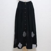 黒パッチワークカットソースカート