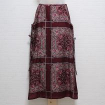 ボルドースカーフ柄ラップスカート【S】