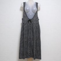 黒水玉カットソージャンパースカート
