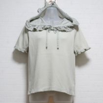 薄荷ローンフード付きカットソー【L】