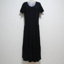黒リボン付きカットソーワンピース