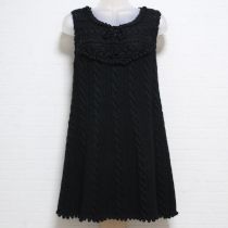 黒ケーブル編みニットチュニック【9号】