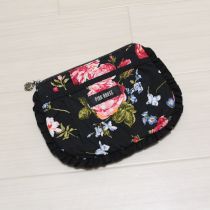 黒花柄ミニポーチ