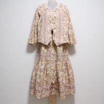 ピンクいぬい薔薇刺繍ベスト&ワンピース&リュック
