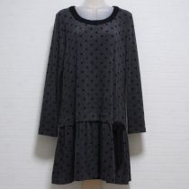 グレー水玉カットソーチュニック【11号】