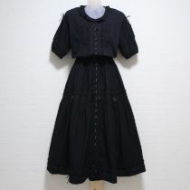黒サテンリボン使いワンピース