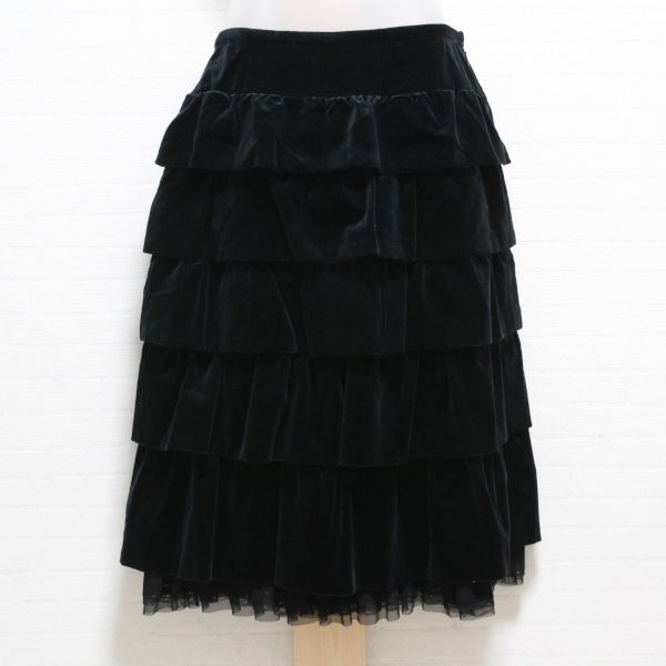 黒ベルベットチュール使い段々スカート【M】 - ピンクハウス通販
