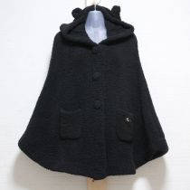 黒くま耳ふわもこポンチョ