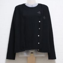 黒ロゴ刺繍カシミヤアンサンブル【M】