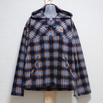青系パイロットくまプルオーバーチェックフリース