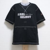 黒ロゴ刺繍半袖トレーナー【L】