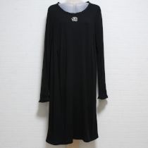 黒カメリアカットソーチュニックワンピース【11号】