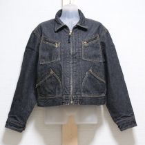 黒雛菊デニムジップアップジャケット